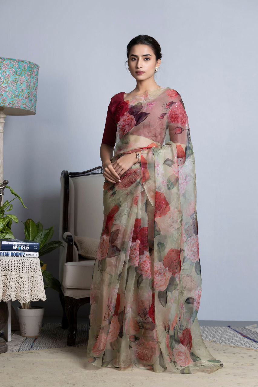 Soni 130 Heavy Printed Stylish Designer Party Wear Organza Saree Collection